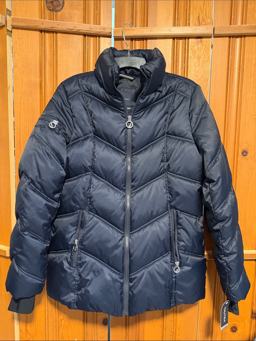 Nautica Women's Dark Navy Quilted Puffer Coat